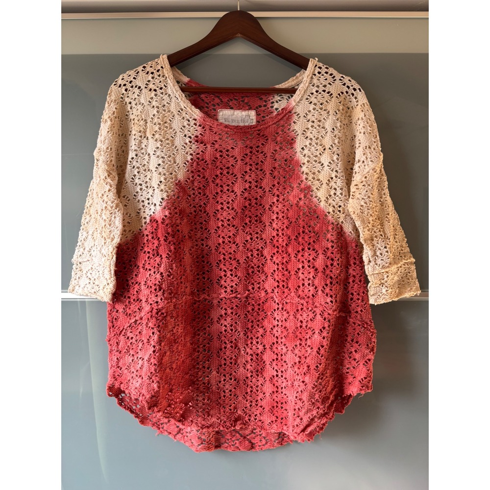 Free People We The Free Crochet Tunic Tie Dye Top‎ Boho Oversize Beach Hippie
